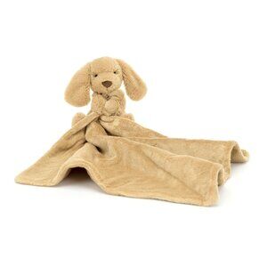 Jellycat Bashful Toffee Puppy Soother Stuffed Animal and Security Blanket